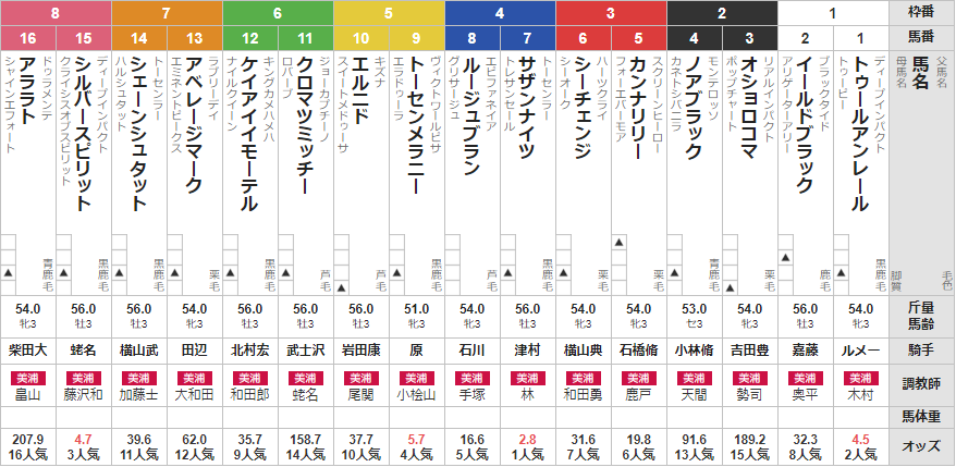 日曜中山５R ３歳未勝利　予想