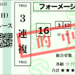 小倉12R 大宰府特別　予想〜３連複20.1倍的中〜