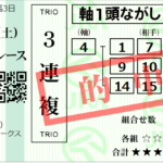 日曜小倉3Ｒ　3歳未勝利(ダ1000m）　予想　～3連複24.5倍的中！～