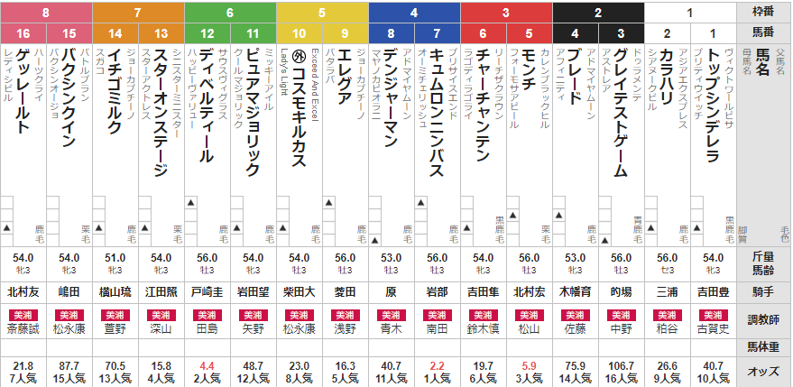 日曜中山2R 3歳未勝利　予想