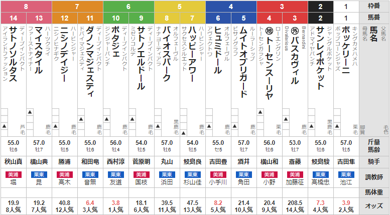 日曜新潟11R 新潟大賞典　予想