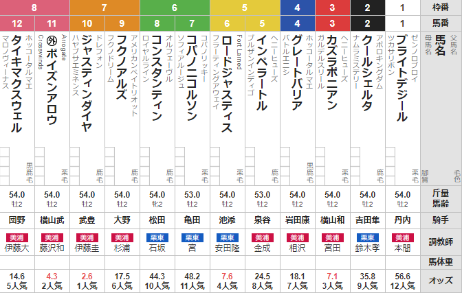 土曜函館5R メイクデビュー函館　予想