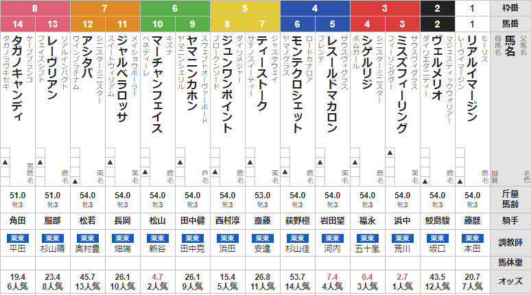 日曜小倉3R 3歳未勝利　予想