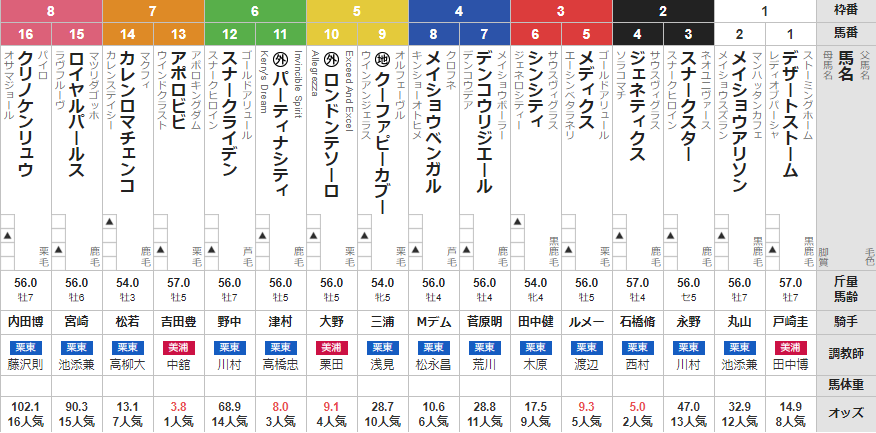 土曜中山11R ながつきS 予想