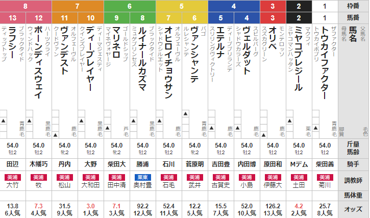日曜中山2R 2歳未勝利 予想