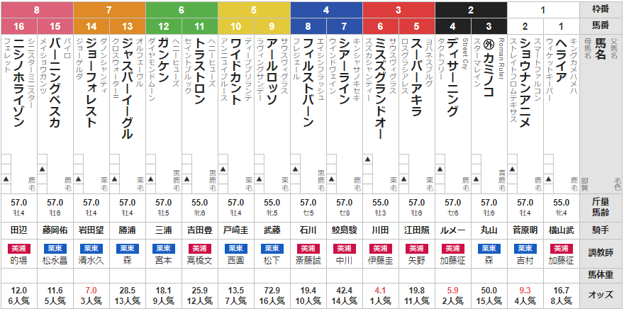 日曜中山12R 外房S 予想