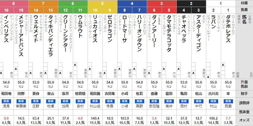 火曜阪神2R 2歳未勝利 予想