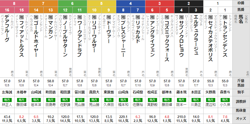水曜大井11R 勝島王冠 予想