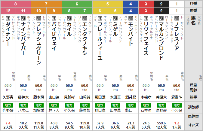 水曜浦和11R ニューイヤーカップ 予想