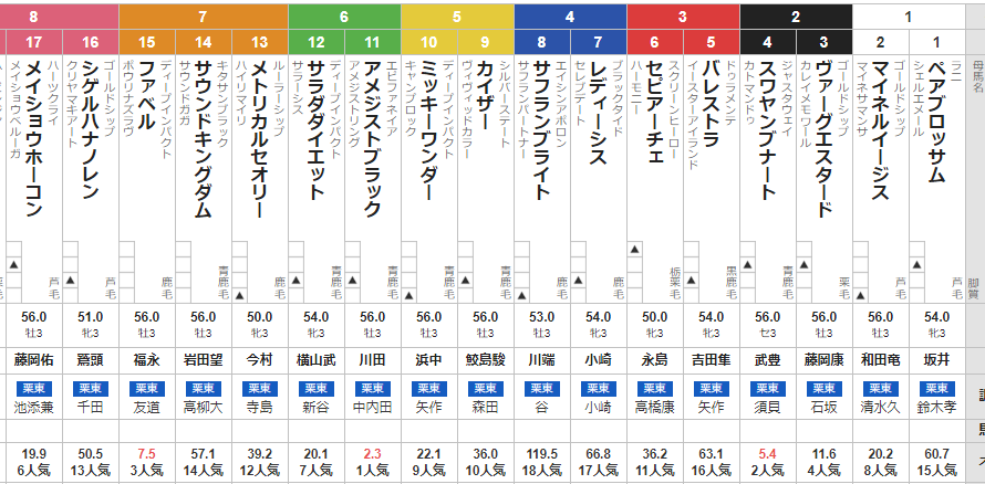 日曜阪神4R 3歳未勝利 予想