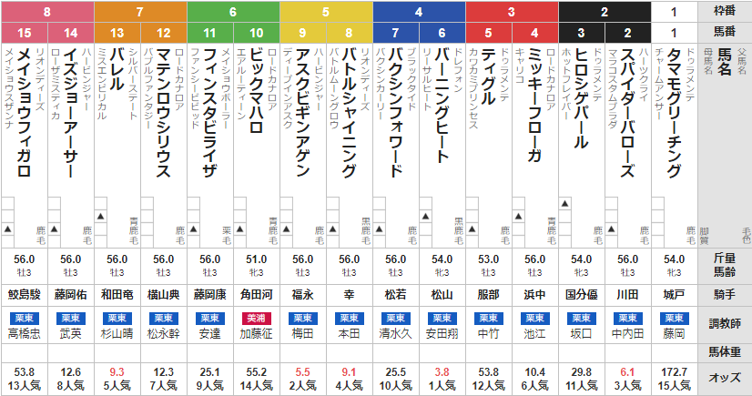 土曜中京4R 3歳未勝利 予想