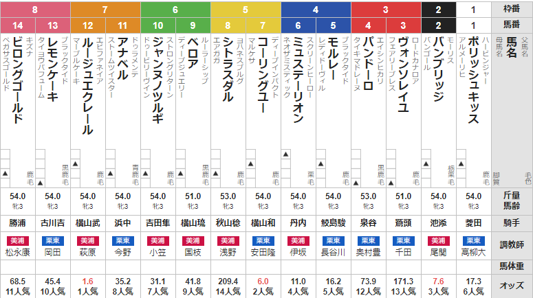 土曜札幌3R 3歳未勝利 予想