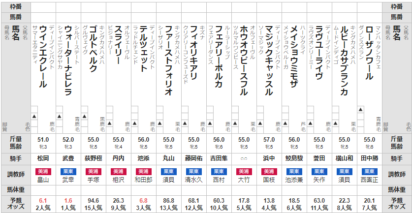 クイーンS 2022 出走馬全頭分析