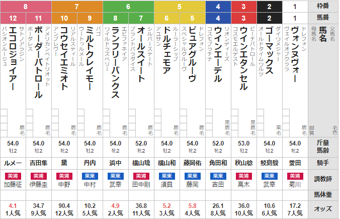 土曜札幌5R メイクデビュー 札幌 予想