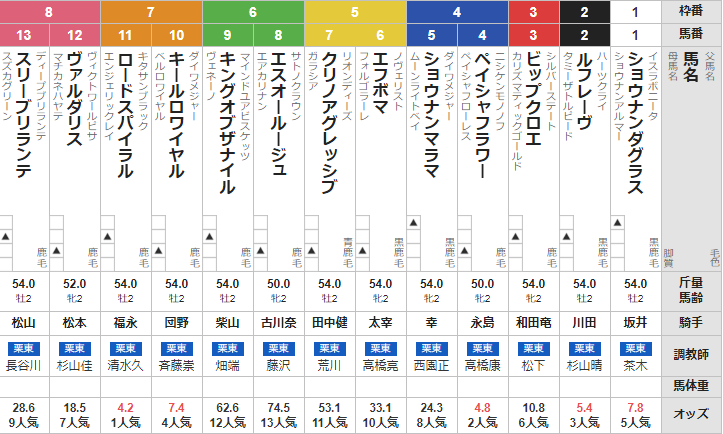 日曜中京3R 2歳未勝利 予想