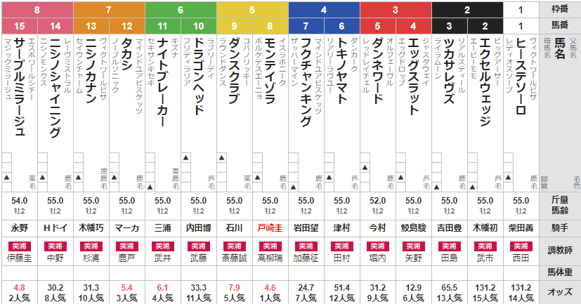 日曜東京4R 2歳未勝利 予想