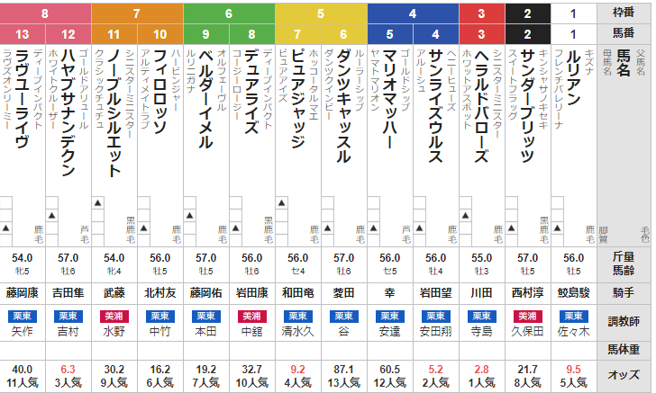水曜阪神11R ベテルギウスS 予想