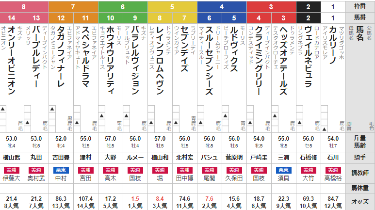 土曜中山11R 初富士S　予想　～3連複32.8倍的中！～