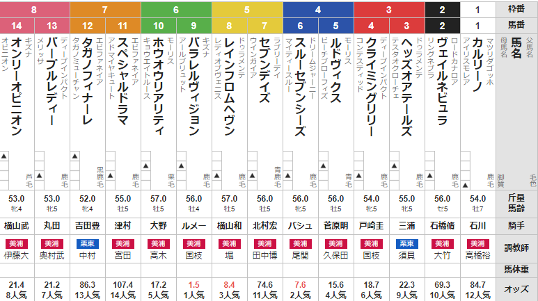 土曜中山11R 初富士S 予想 ~3連複32.8倍的中!~