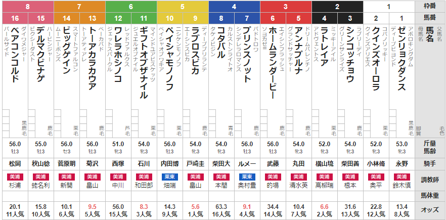 土曜中山4R メイクデビュー中山 予想