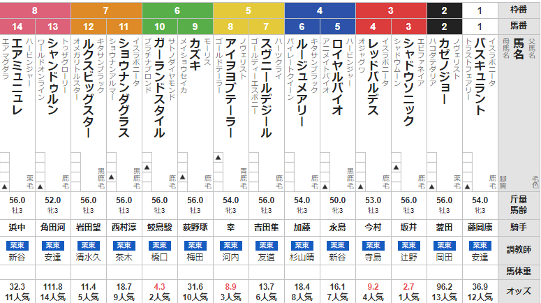 日曜阪神5R 3歳未勝利 予想