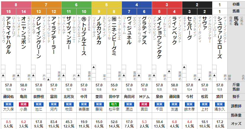 日曜阪神11R 六甲S 予想