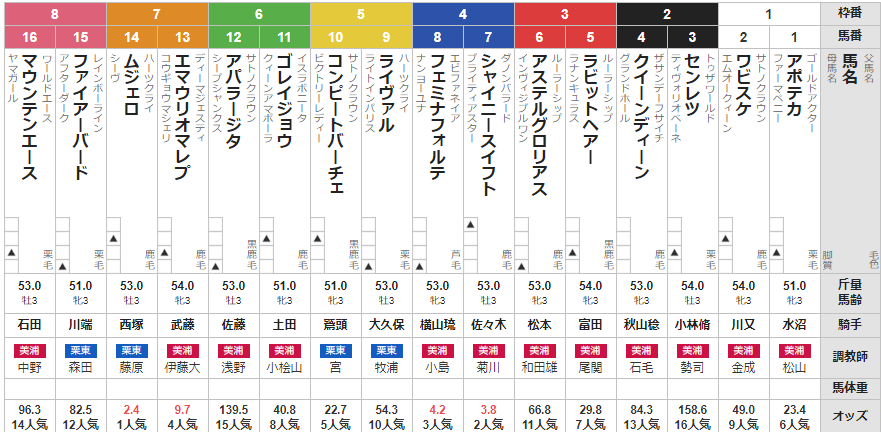 日曜新潟6R 3歳未勝利 予想