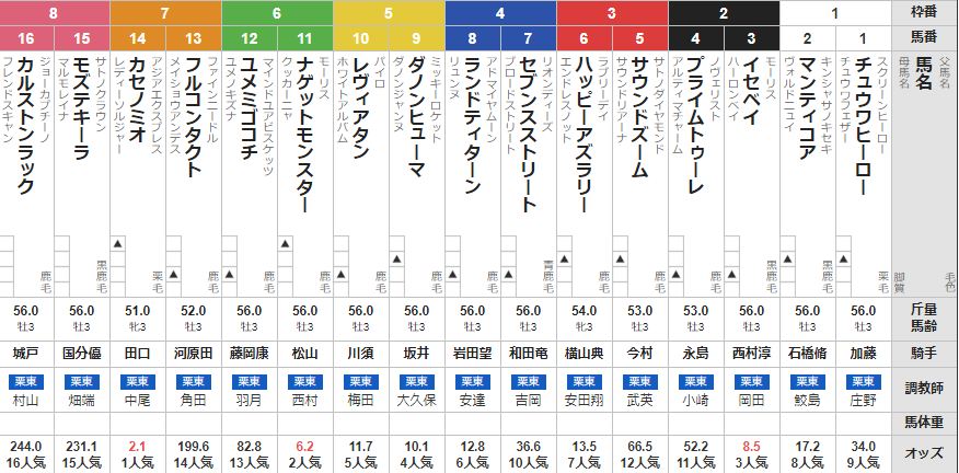 日曜中京4R 3歳未勝利 予想