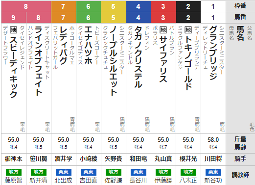 水曜川崎11R スパーキングレディC 予想