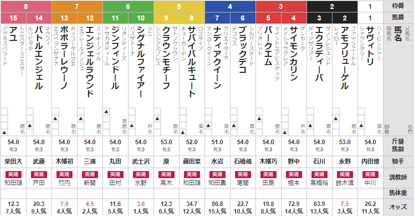 日曜新潟4R 3歳未勝利 予想