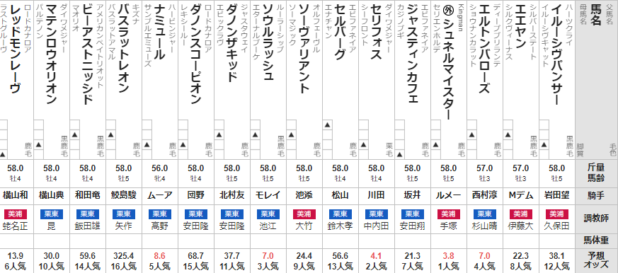 マイルチャンピオンシップ 2023 出走馬全頭分析