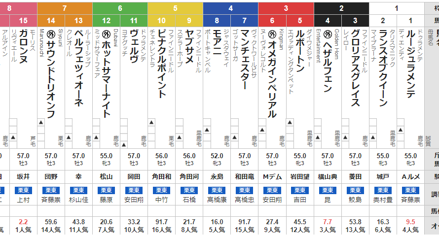 土曜京都5R 3歳未勝利　予想