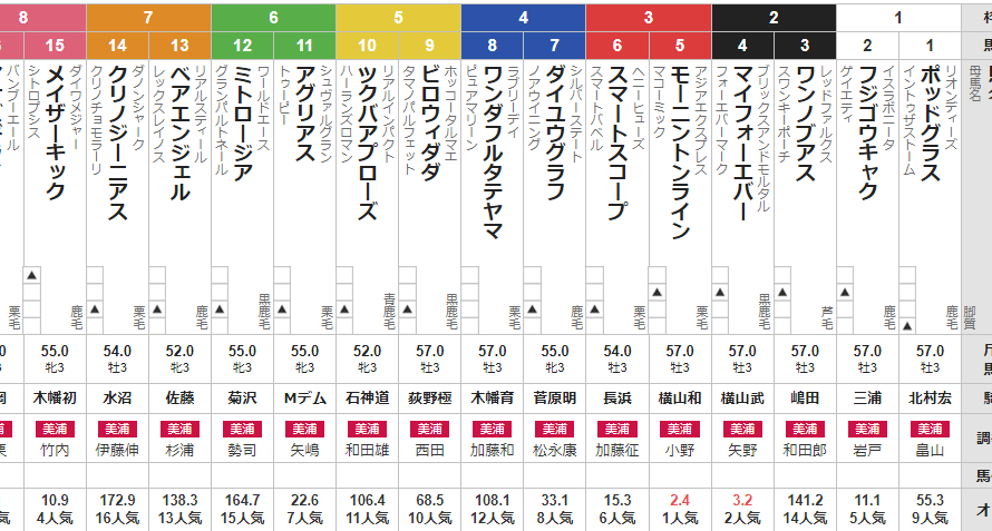 土曜中山2R 3歳未勝利　予想