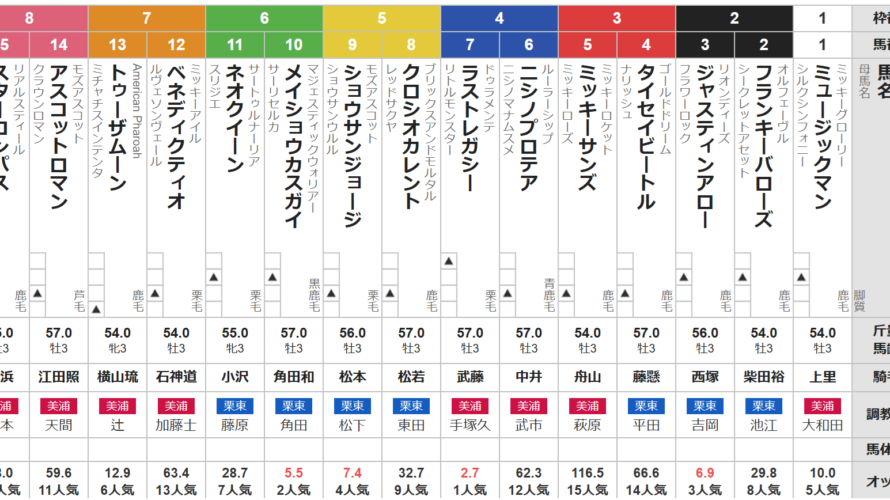 日曜新潟3R 3歳未勝利 予想