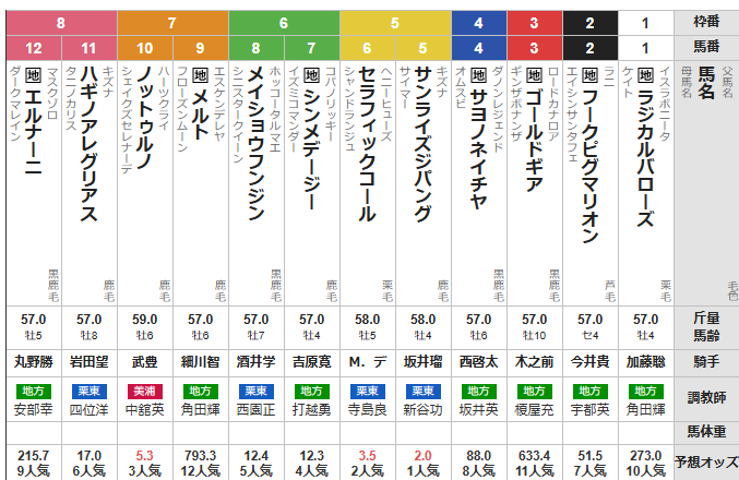 火曜名古屋11R 名古屋グランプリ 予想