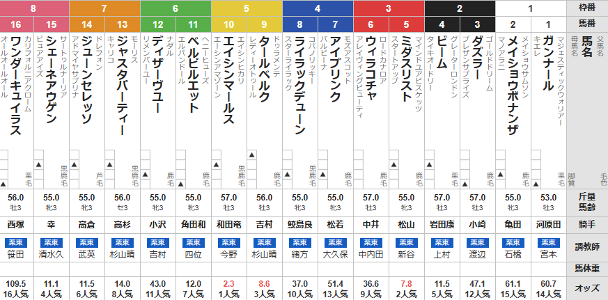 日曜小倉3R 3歳未勝利　予想　～3連複76.3倍的中～