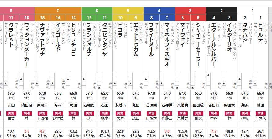 土曜新潟2R ３歳未勝利　予想