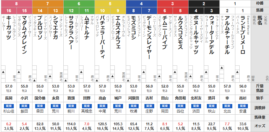 土曜中京5R 3歳未勝利 予想