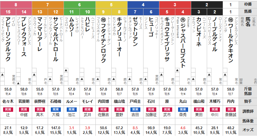 土曜中山11R イサ･ビン･サルマン･アルカリファ殿下御来場記念 予想
