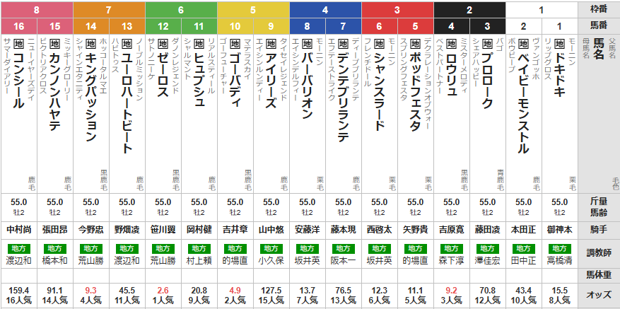 水曜大井11R ハイセイコー記念　予想