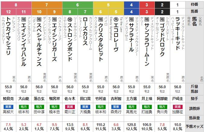 木曜園田11R 兵庫ジュニアグランプリ　予想