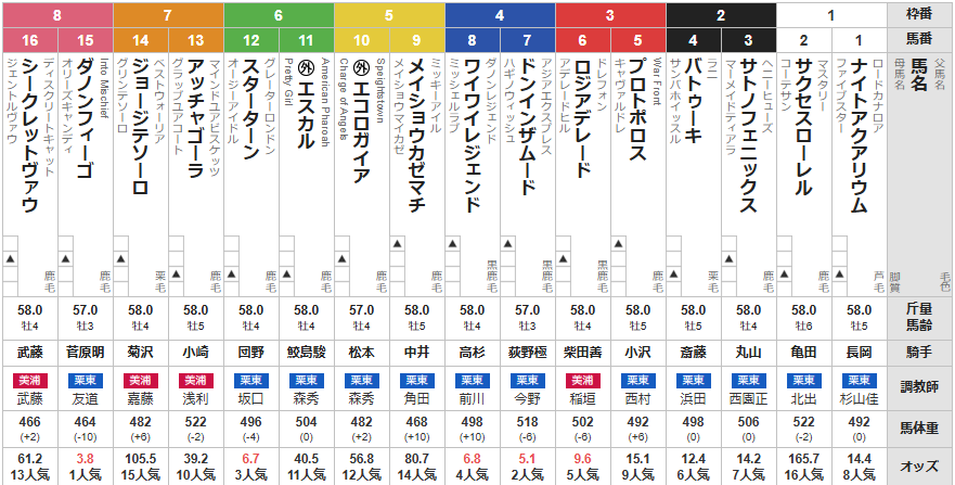 日曜中京11R コールドムーンステークス　予想